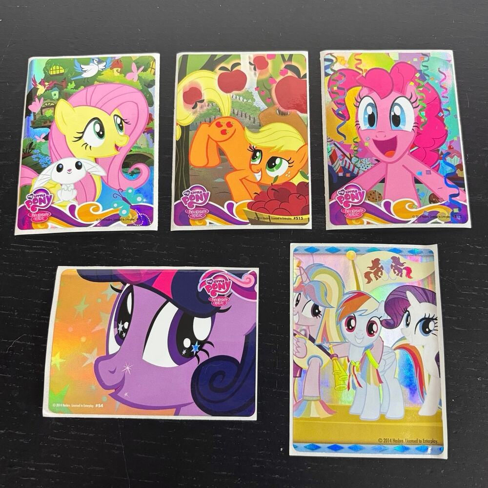 My Little Pony Trading Cards  Fun Pack Foil Holo Holographic Sticks Lot of 5